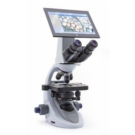 B-290TB Microscopio Digital vertical, objetivos E-Plan, platina con sistema de cinta con Tablet PC