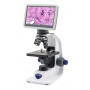 B-150 Microscopio monocular de campo claro, platina fija, 400x, con paquete de monitor de 7"