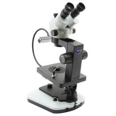 OPTIGEM-20 Estereomicroscopio trinocular gemológico, estativo inclinable