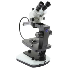 Estereomicroscopio trinocular gemológico, estativo inclinable