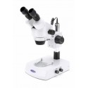 Estereomicroscopio zoom binocular 7x-45x, iluminación incidente y transmitida halógena