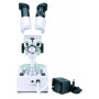 Estereomicroscopio 20x-40x, cabezal inclinado hacia la parte frontal, ilum. LED incidente y transm.