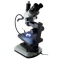 Estereomicroscopio trinocular gemológico, estativo inclinable